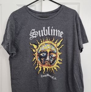 Sublime XXL 2X Grey Graphic Crop Short Sleeve Tee Tshirt